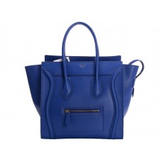 Bolso tote mediano Celine de piel de becerro azul brillante
