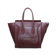 Bolso tote mediano Celine de piel de becerro color vino