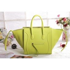 Bolso tote cuadrado Phantom de Celine Luggage, color amarillo manzana