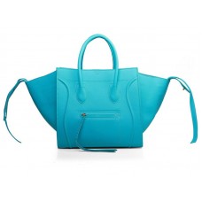 Bolso tote cuadrado Phantom de Celine Luggage en turquesa