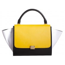 Bolso de hombro Celine Trapeze de piel de becerro multicolor amarillo/negro/blanco