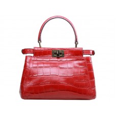 Bolso Fendi Iconic Mini Peekaboo en piel de cocodrilo roja