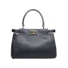 Bolso mini Peekaboo icónico de Fendi en piel negra