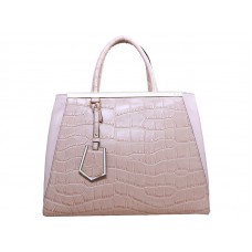Bolso tote Fendi 2jours de piel de becerro rosa cocodrilo