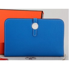 Cartera Hermes Dogon Togo Original de piel combinada azul
