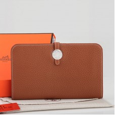 Cartera Hermes Dogon Togo Original de piel combinada marrón