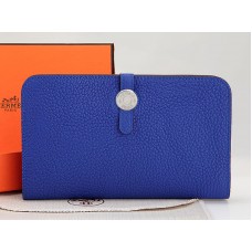 Cartera Hermes Dogon Togo Original de piel combinada azul eléctrico