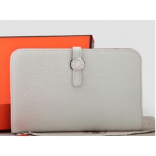 Cartera Hermes Dogon Togo Original de piel combinada en blanco