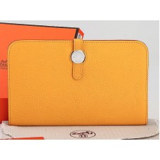 Cartera Hermes Dogon Togo Original de piel combinada en amarillo