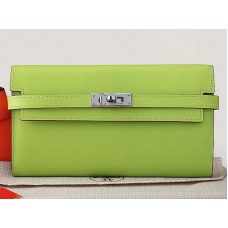 Cartera larga Hermes Epsom Original Kelly de piel de becerro verde