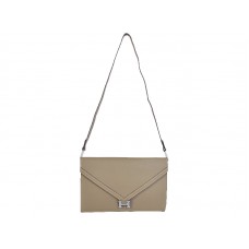 Clutch tipo sobre Hermes Pilot en gris con herrajes plateados