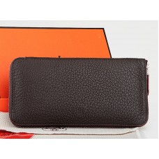 Cartera con cremallera Hermes Original Leather Choco