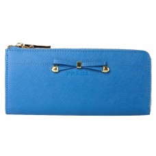 Cartera Prada Saffiano con cremallera y detalle de lazo azul