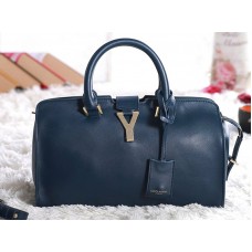 Bolso tote Cabas Chyc Original de piel de Yves Saint Laurent en azul oscuro