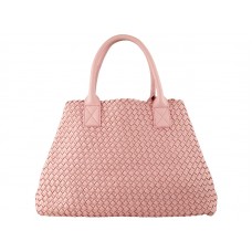 Bottega Veneta Barcelona Cabat Con Puntadas Rosa Claro