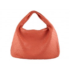 Bottega Veneta Ébano Intrecciato Nappa Belly Veneta Sandía Rojo