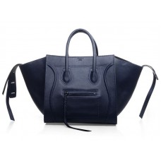 Bolso tote cuadrado Phantom de Celine Luggage, azul oscuro