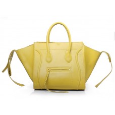 Bolso tote cuadrado Phantom de Celine Luggage, amarillo