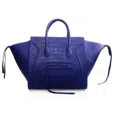 Bolso tote cuadrado Phantom de Celine Luggage en color cocodrilo violeta