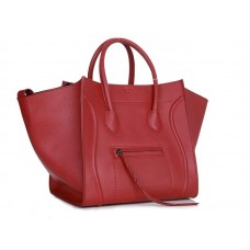 Bolso tote cuadrado Phantom de Celine Luggage, color rojo