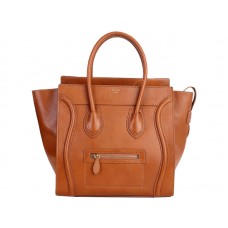 Bolso tote mediano Celine Luggage en piel de becerro color camello