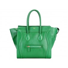 Bolso tote mediano Celine Luggage en piel de becerro verde