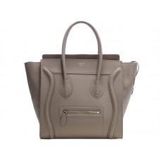 Bolso tote mediano Celine Luggage en piel de becerro color caqui