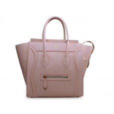 Bolso tote mediano Celine Luggage de piel de becerro rosa