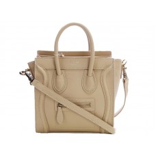 Mini bolso tote Celine de piel de becerro beige