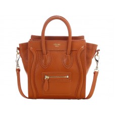 Mini bolso tote Celine de piel de becerro naranja
