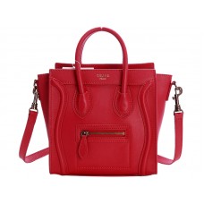 Mini bolso tote Celine de piel de becerro roja