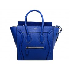 Bolso pequeño Celine Luggage de piel de becerro azul