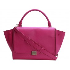 Bolso de hombro Celine Trapeze de piel de becerro rosa intenso