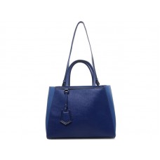 Bolso tote Fendi 2jours de piel de becerro azul