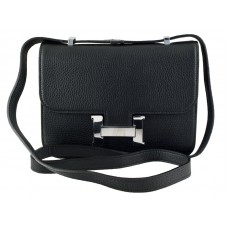 Bolso de hombro Hermes Constance 23 de piel Togo negra
