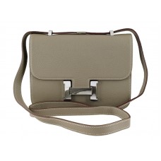 Bolso de hombro Hermes Constance 23 de piel Togo gris