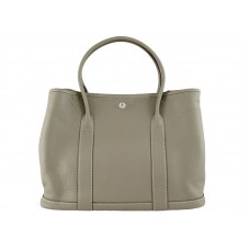 Bolso tote Hermes Garden Party Togo de piel gris