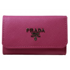Llavero Prada Saffiano 6 en rosa fuerte