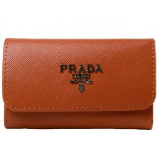 Llavero Prada Saffiano 6 naranja
