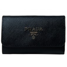 Llavero Prada Saffiano 6 negro