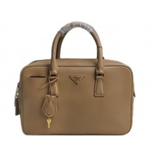 Bolso Prada de piel de becerro Saffiano con asa superior en beige