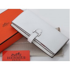 Cartera plegable Hermes Epsom Original Bearn Japonaise de piel de becerro blanca