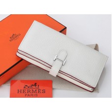 Cartera plegable Hermes Dogon Togo Original de piel de becerro Bearn Japonaise en blanco