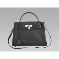 Hermes Kelly 32cm Togo Cuero Clemence Negro