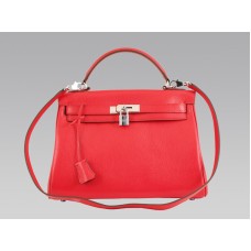 Hermes Kelly 32cm Togo Cuero Clemence Rouge Vif