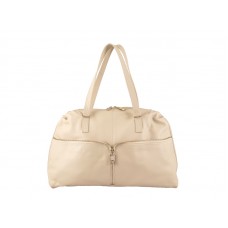 Bolso satchel Fendi de piel de vaca con cremallera frontal en blanco roto