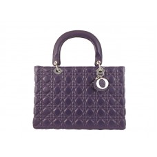 Bolso grande de piel de cordero Dior morado
