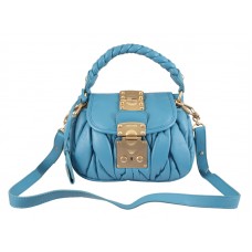 Bolso cofre pequeño Miu Miu azul