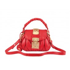 Bolso cofre pequeño Miu Miu rojo