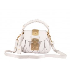Bolso cofre pequeño Miu Miu blanco